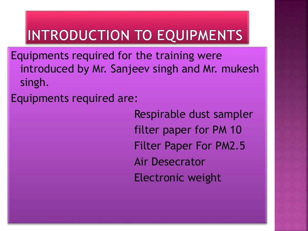 Measurement of ambient air pollutants, sampling and analysis