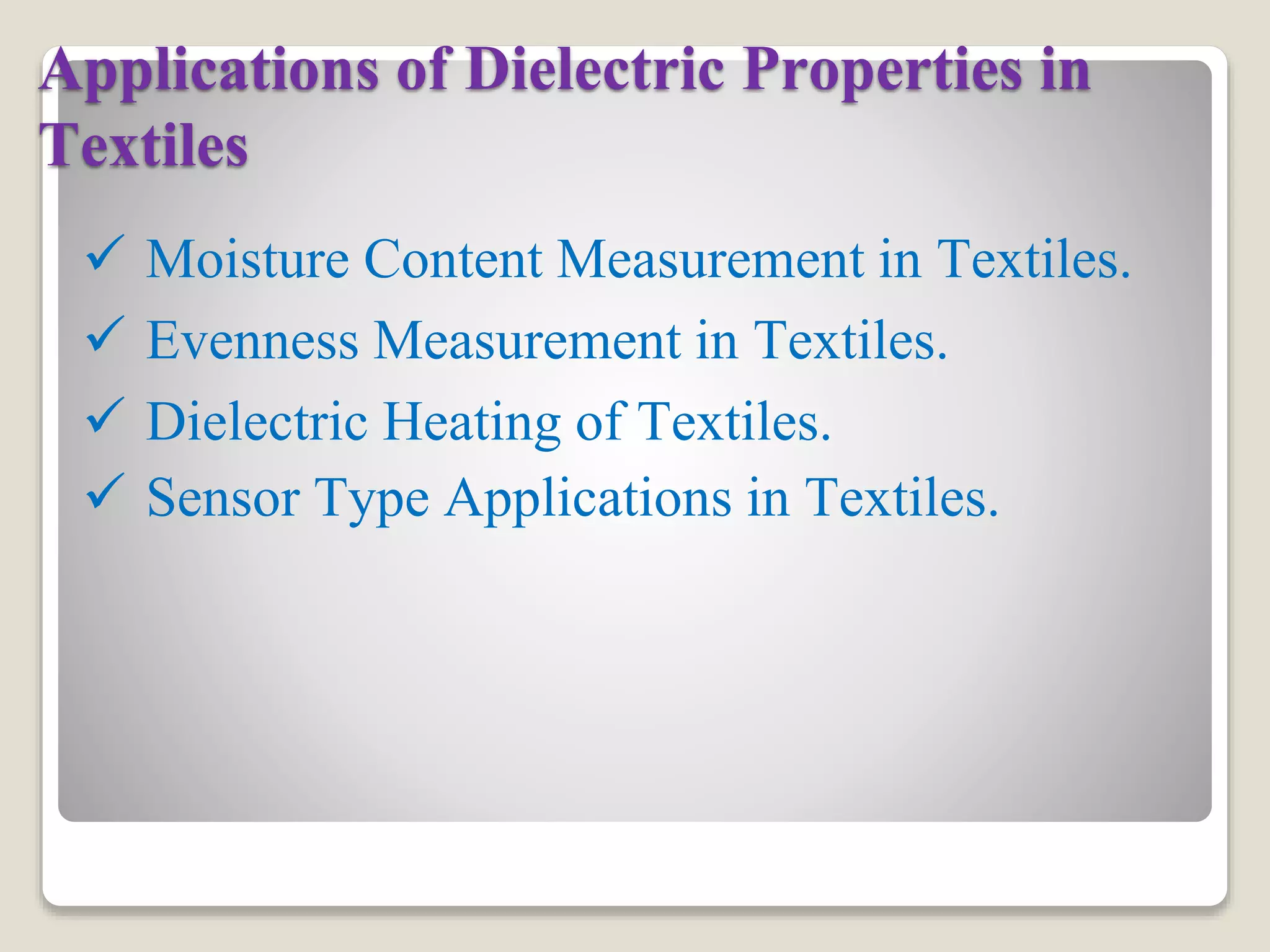 Measurement of dielectric properties of textile materials and their ...