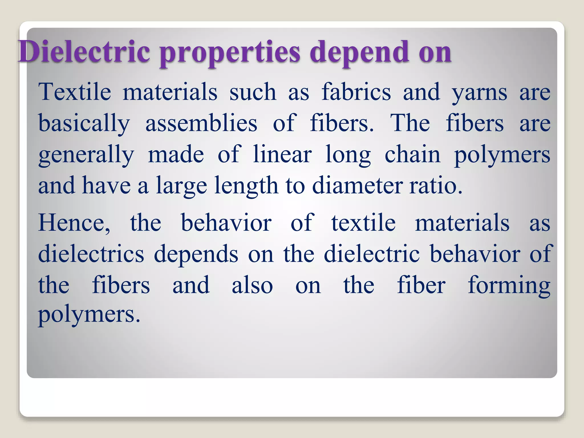 Measurement of dielectric properties of textile materials and their ...