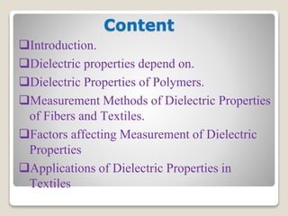 Measurement of dielectric properties of textile materials and their ...