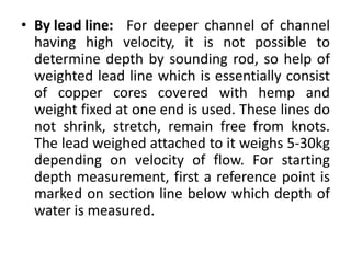 Lead Line Method Measurement of discharge in channels & Design of lined canal | PPTX