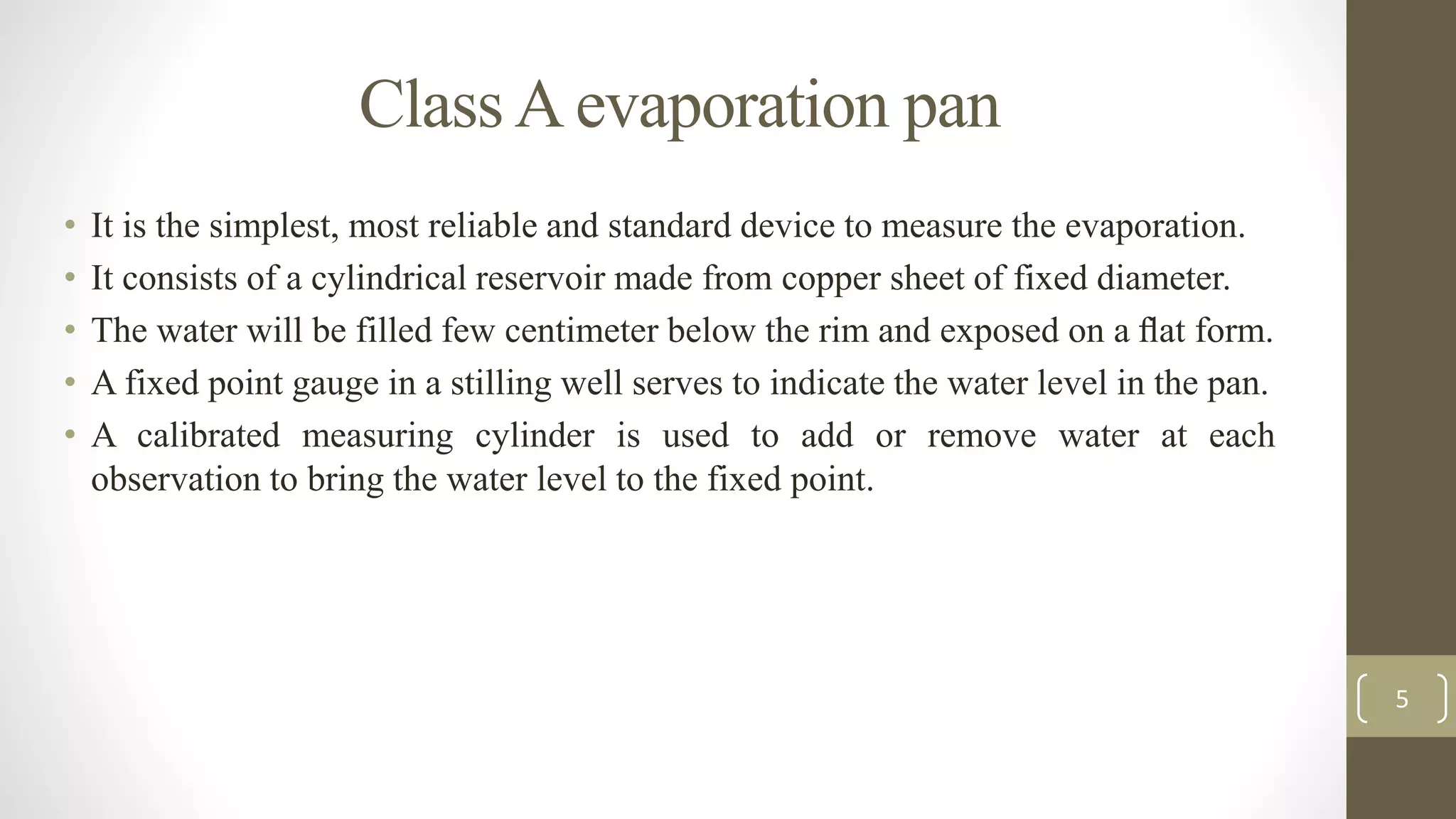 Measurement of evaporation | PPTX