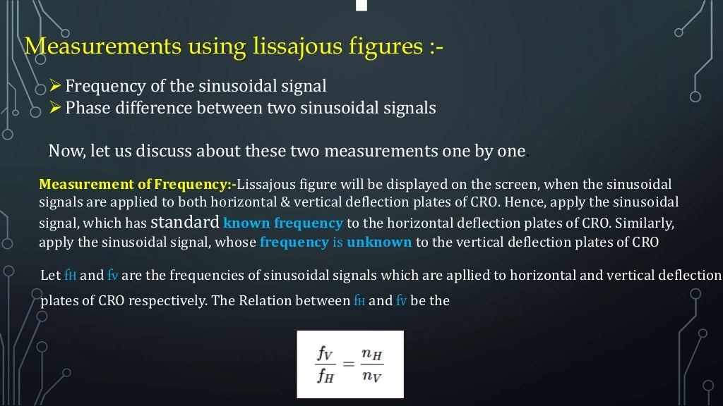 Measurement of frequency and phase angle in cro by lissajous figures