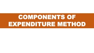 COMPONENTS OF
EXPENDITURE METHOD
 