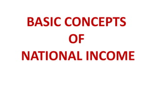 BASIC CONCEPTS
OF
NATIONAL INCOME
 
