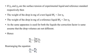 Surface and Interfacial tension [Part-3(a)](Measurement of Surface and Interfacial tension: 1. Capillary Rise Method 2. Drop count and Weight method )