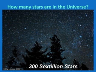 How many stars are in the Universe?
300 Sextillion Stars
 