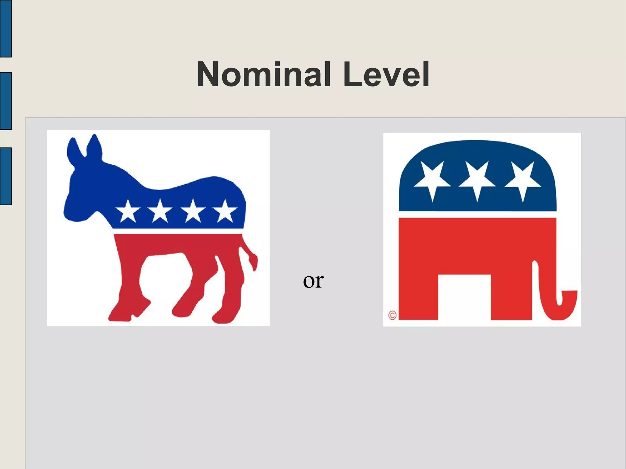 Nominal Level
or
 
