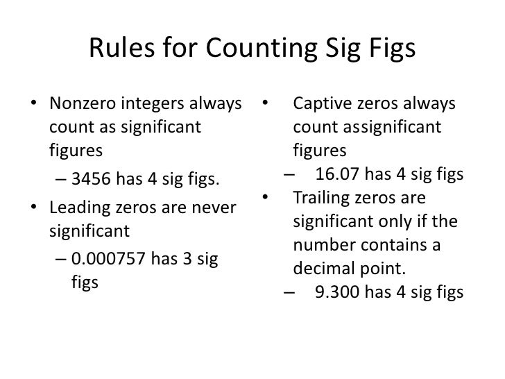 measurements and sig figs sig figs