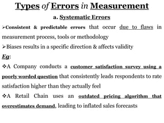 DEFINITION, MEANING, USES, TYPES, ERRORS & TESTS OF MEASUREMENT IN ...