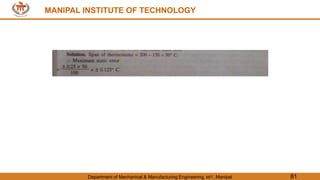 MANIPAL INSTITUTE OF TECHNOLOGY
Department of Mechanical & Manufacturing Engineering, MIT, Manipal 81
MANIPAL INSTITUTE OF TECHNOLOGY
 