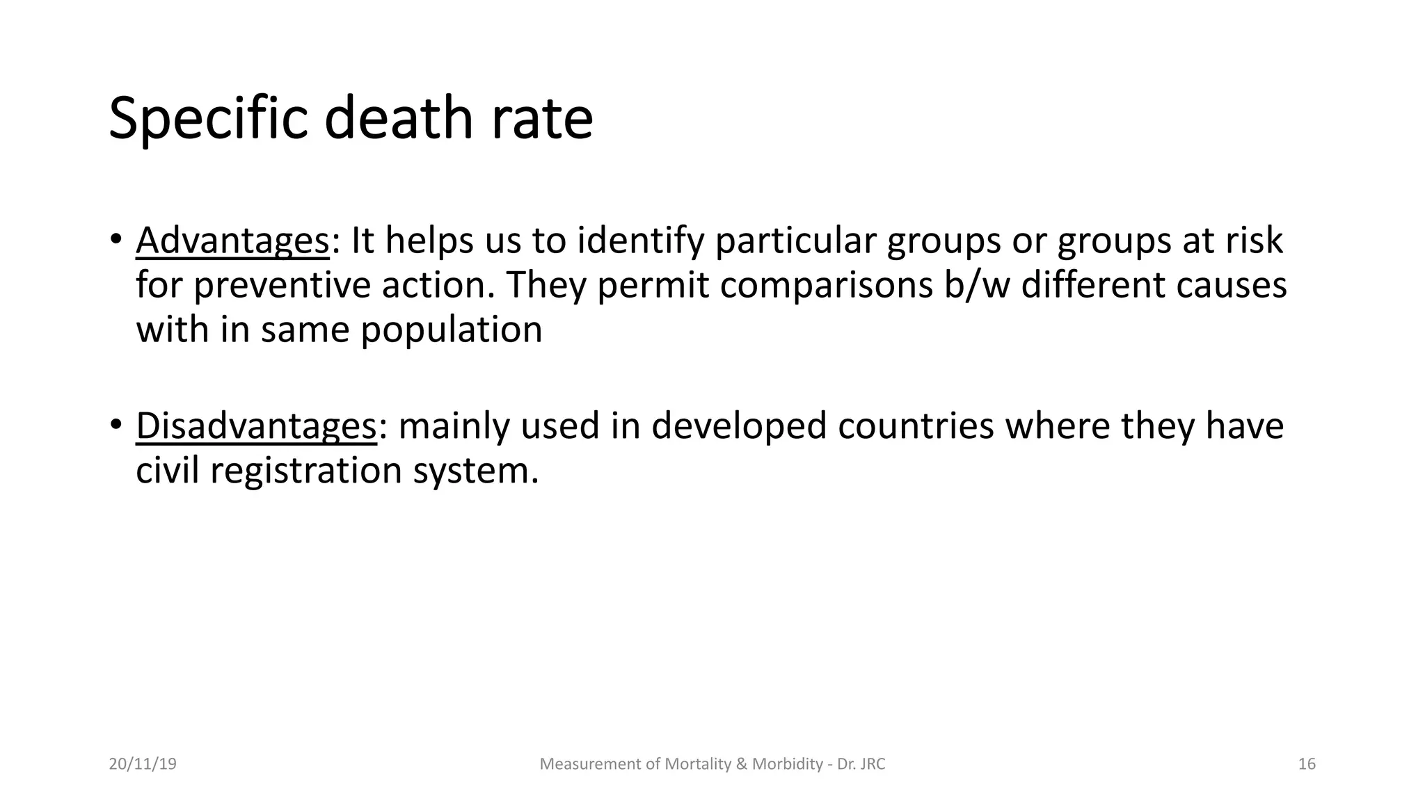 Measurements of morbidity and mortality | PDF