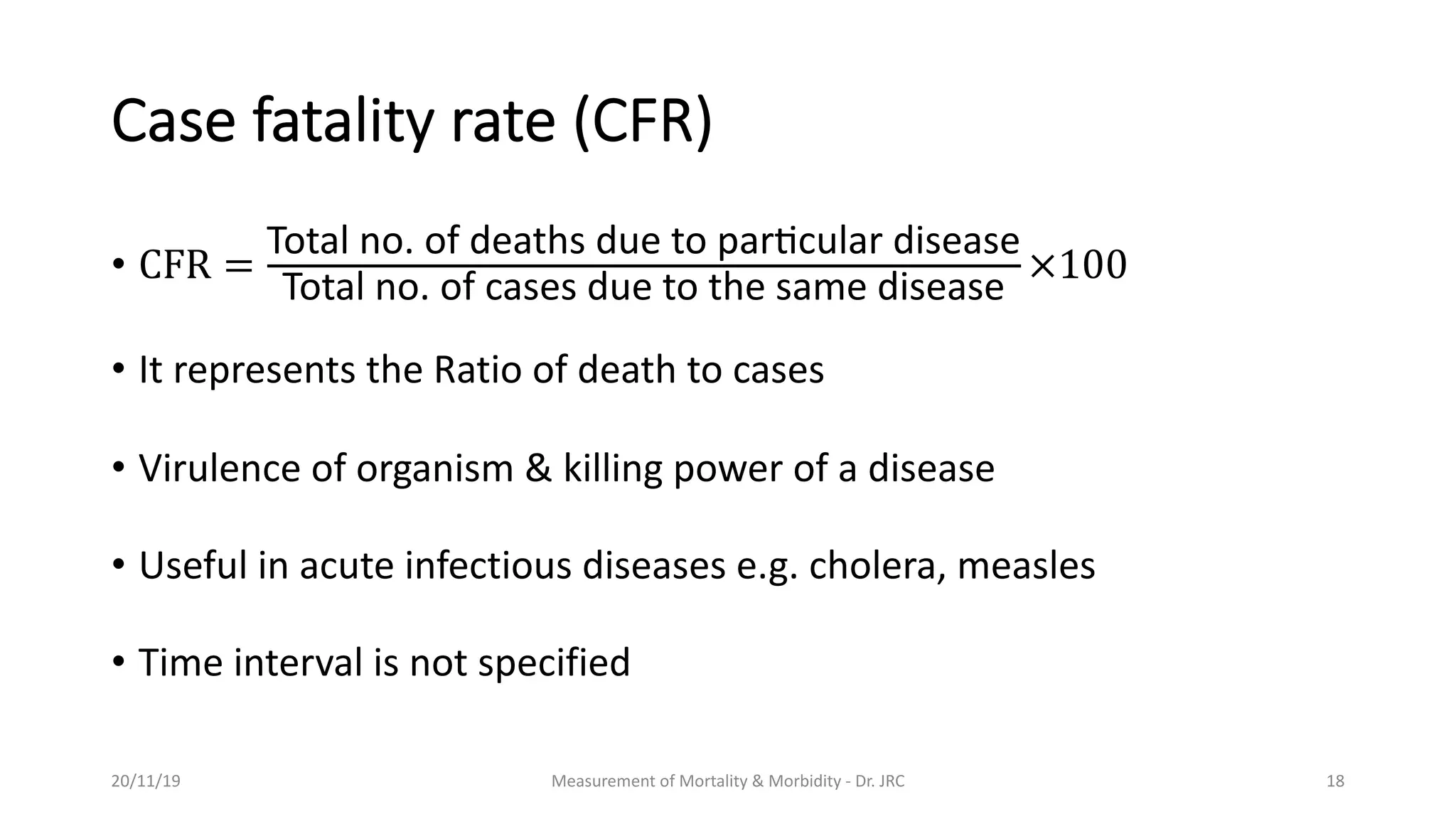 Measurements of morbidity and mortality | PDF