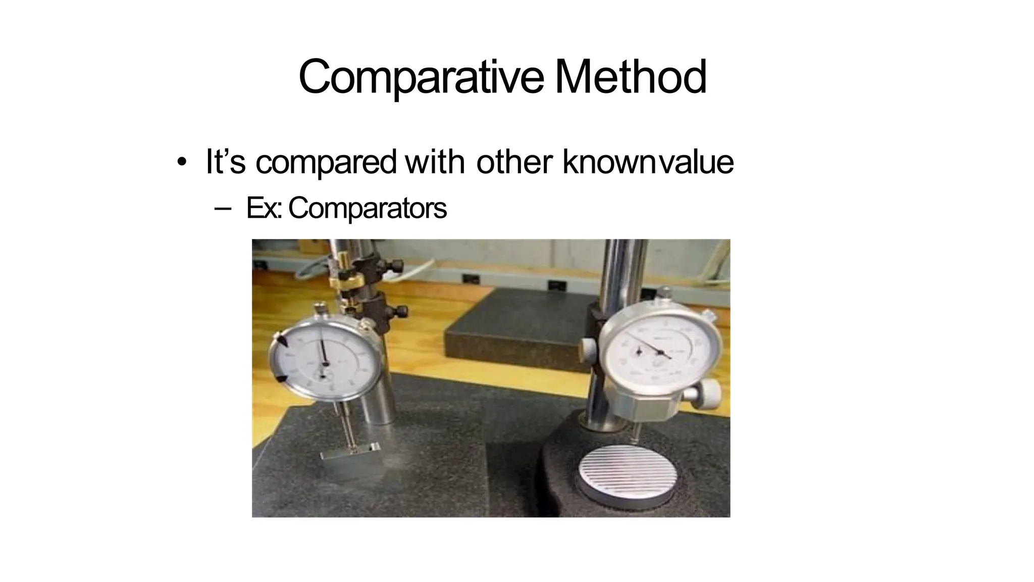 Comparative Method
• It’s compared with other knownvalue
– Ex:Comparators
 