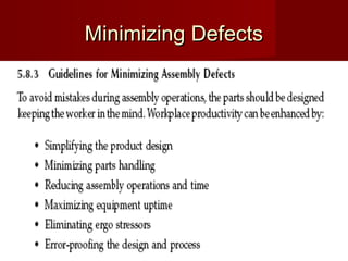 Minimizing DefectsMinimizing Defects
 