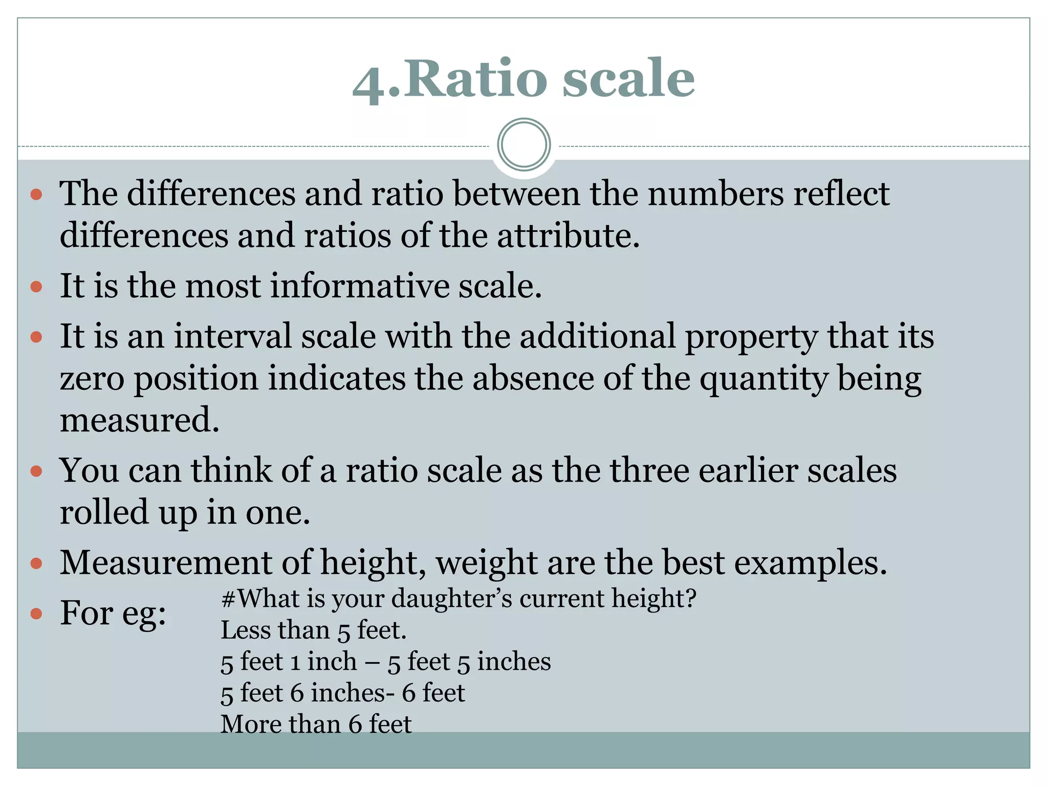 Number Scale Example Measurement theory. | PPTX