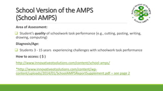 Measurement Tools for School Aged Therapy 2015 PDF | PDF