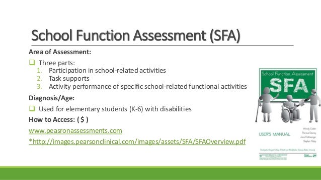 School Function Assessment Scoring Chart