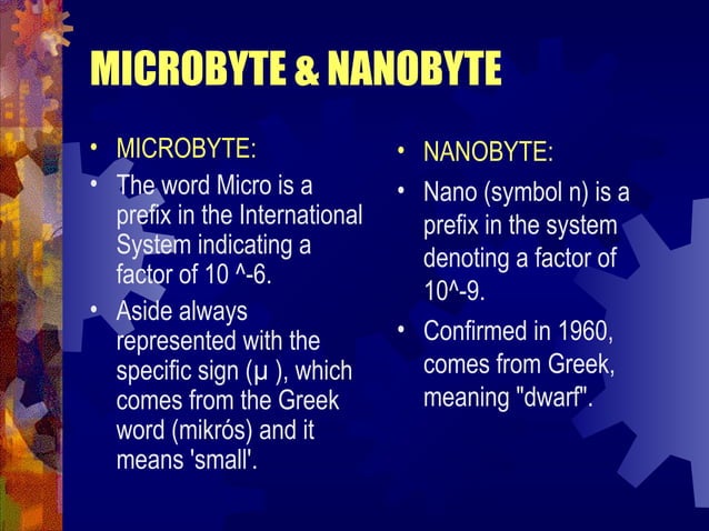 Measurement units of byte | PPT