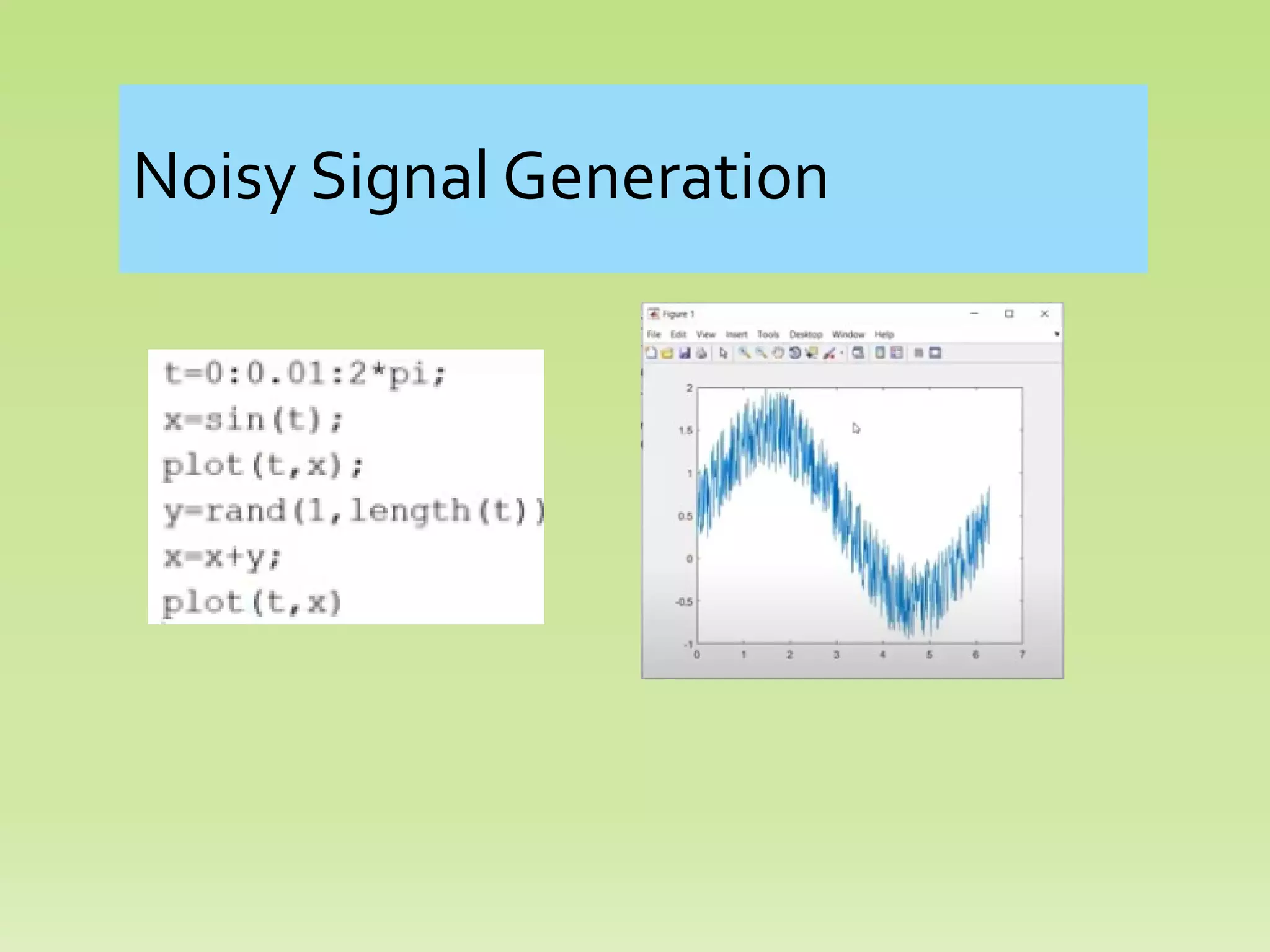 Noisy Signal Generation
 