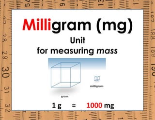 Milligrams Unit Measurement Unit Vocabulary/Word Wall | PPTX