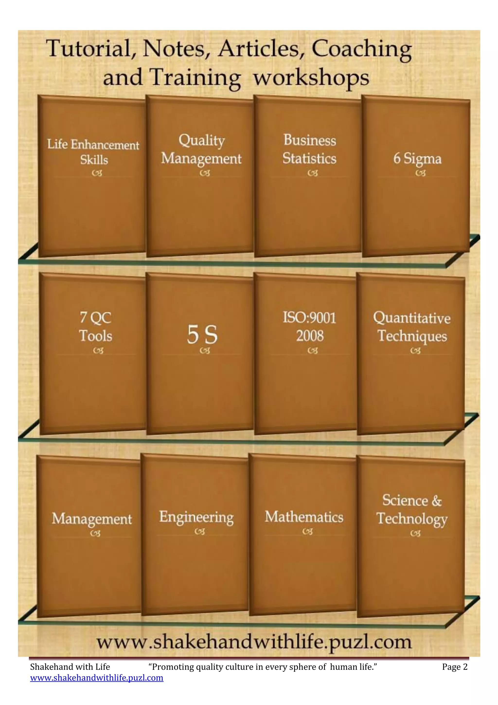Shakehand with Life “Promoting quality culture in every sphere of human life.” Page 2
www.shakehandwithlife.puzl.com
 