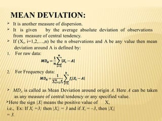 Measure of Disperson (Range, Quartile Deviation, Mean Deviation and ...