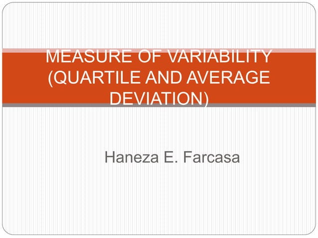 Measure of variability | PPT