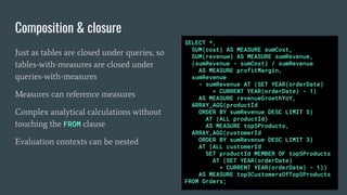 Measures in SQL (a talk at SF Distributed Systems meetup, 2024-05-22) | PDF