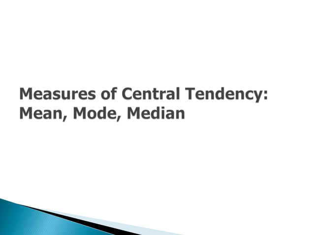 Measures of central tendency | PPT