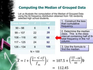 Measuresofcentraltendencygrpdata | PPT