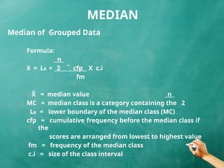Median Class Example measuresofcentraltendencymeanmedianmode-140706130428-phpapp01.pptx