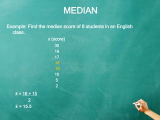 Median Class Example Mean, Median, Mode: Measures of Central Tendency | PPTX