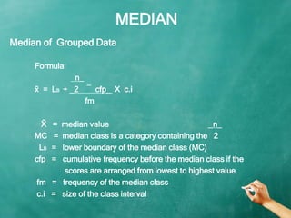 Statistics Formulas Mean Median Mode