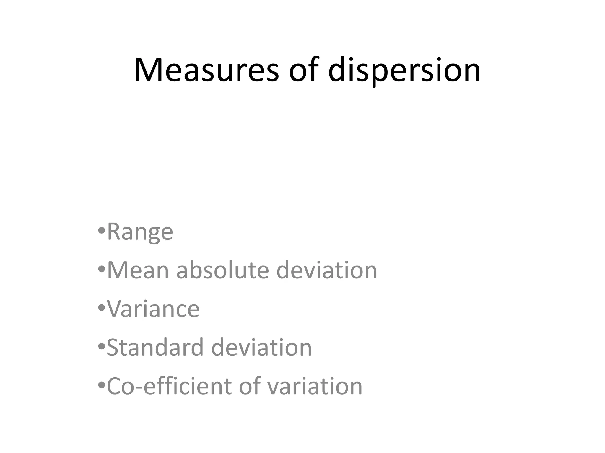 Measures of dispersion | PPT