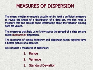 Measures of dispersion