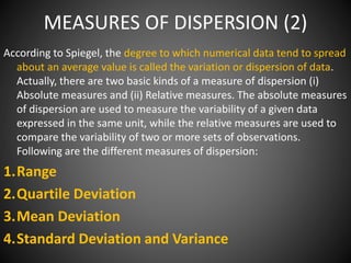 Measures of dispersion 5 | PPTX