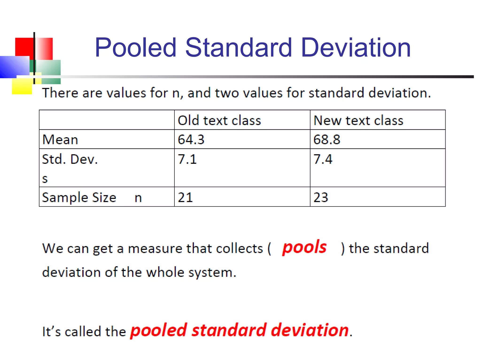 Pooled Standard Deviation
 