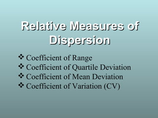 Measures of dispersions | PPT