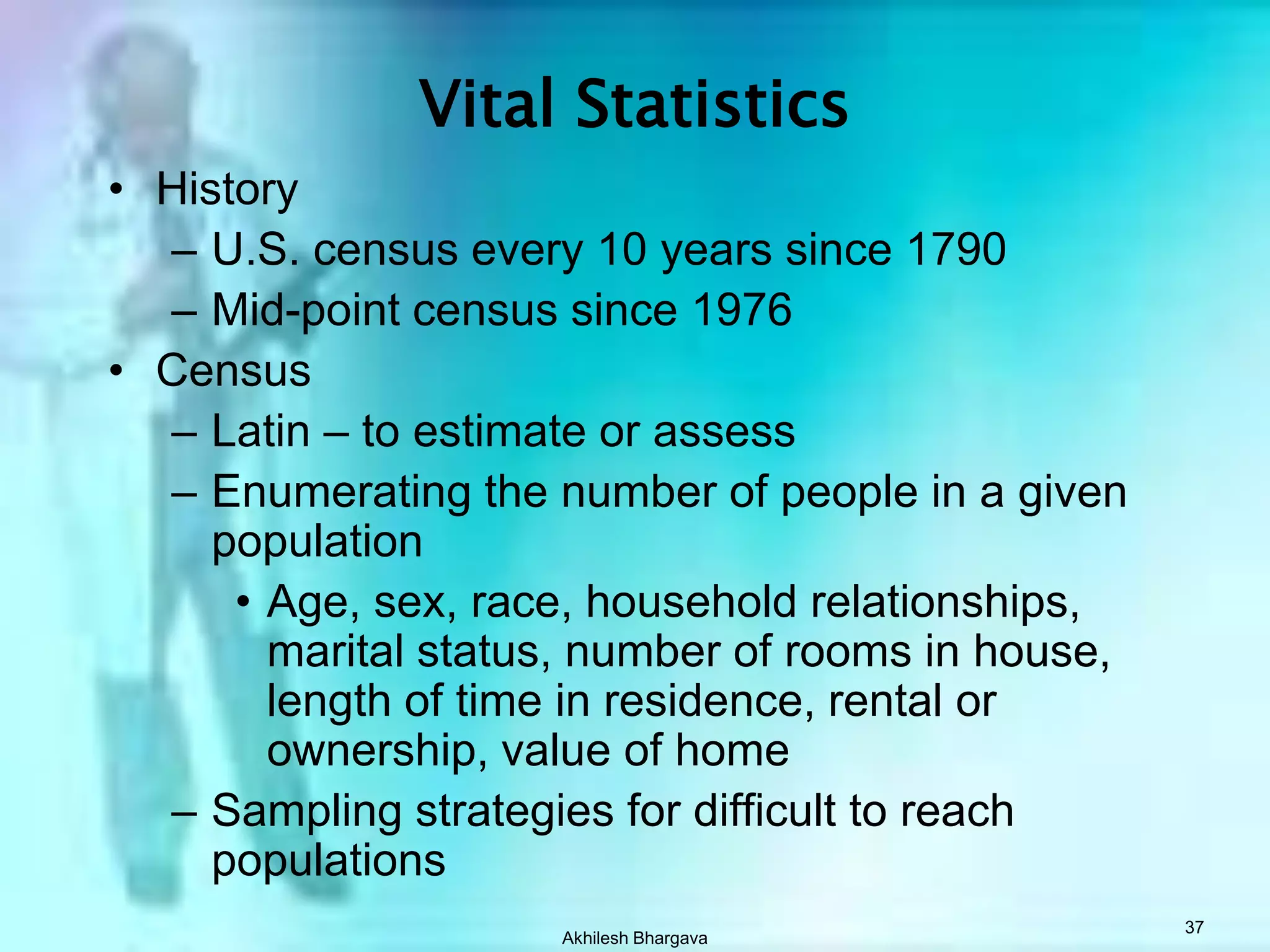 Akhilesh Bhargava36Vital StatisticsLegal documentationAssessment DemographyHealth