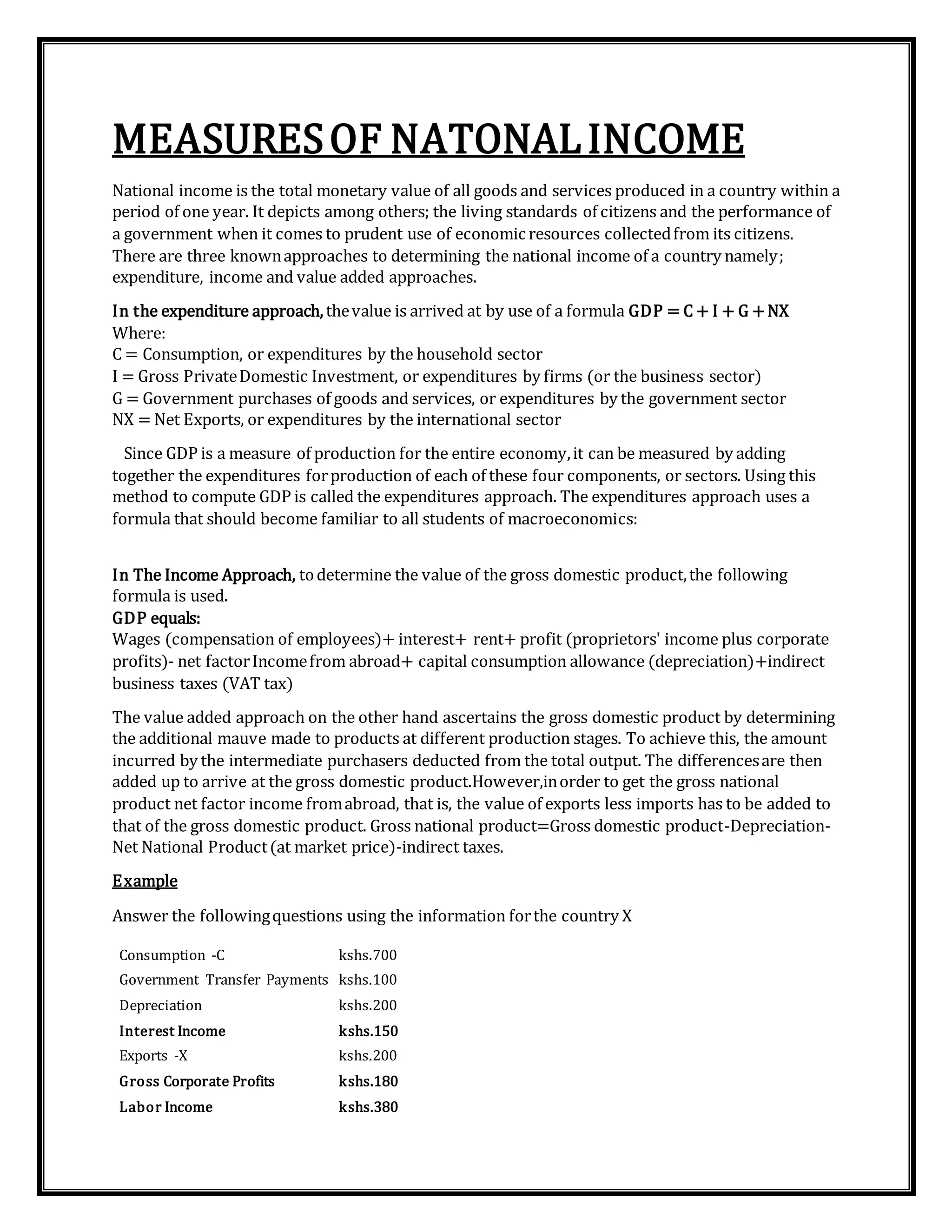 Measures of national income | DOCX
