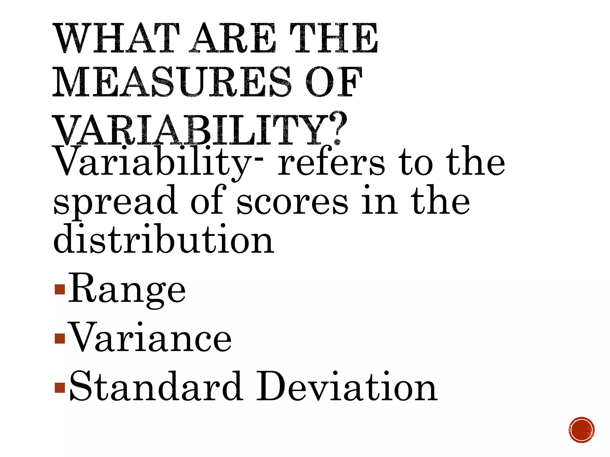 Measures of variability