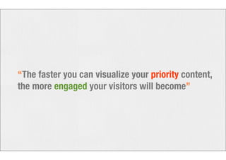 “The faster you can visualize your priority content, 
the more engaged your visitors will become” 
 
