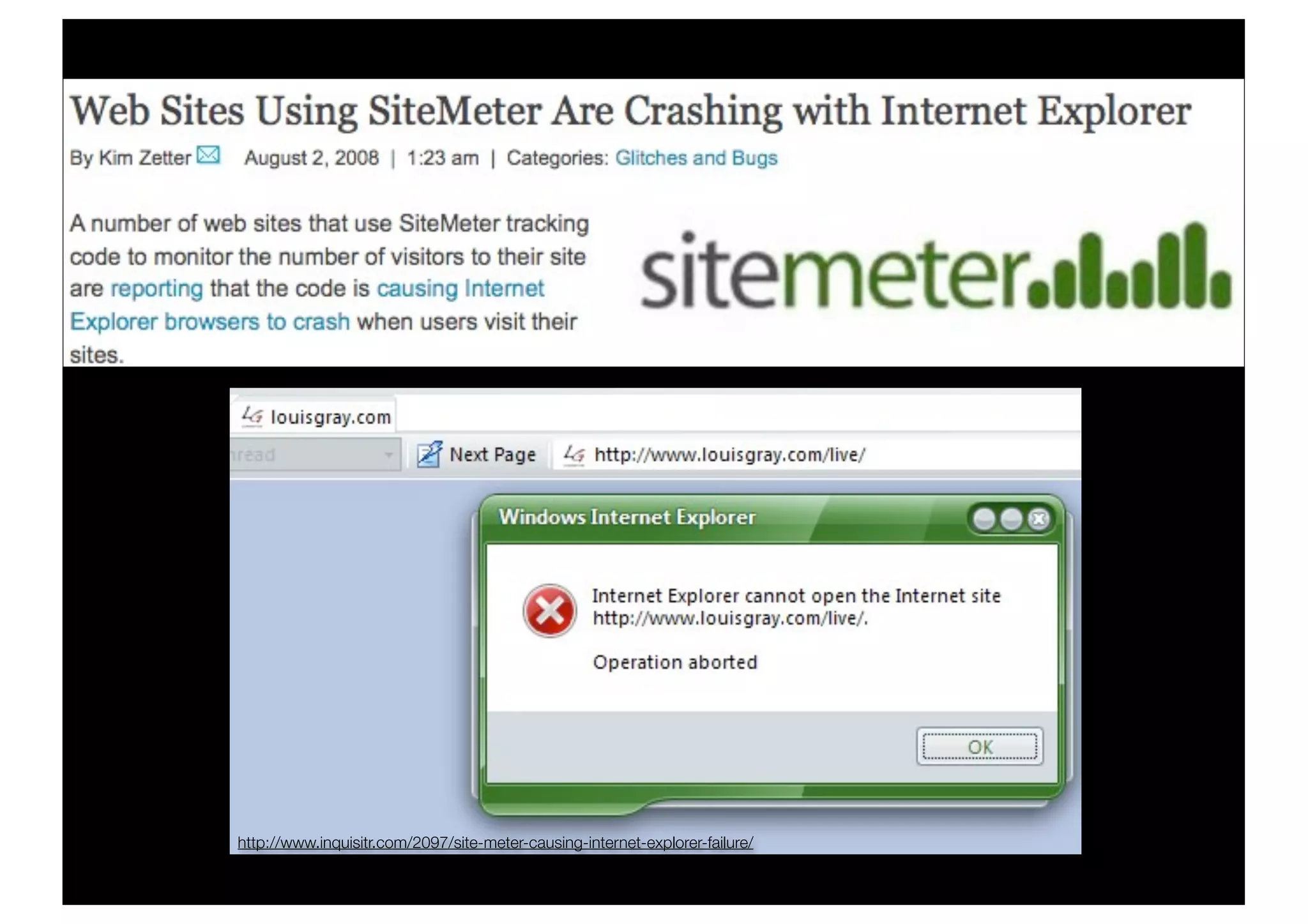 http://www.inquisitr.com/2097/site-meter-causing-internet-explorer-failure/
 