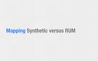 Mapping Synthetic versus RUM

 