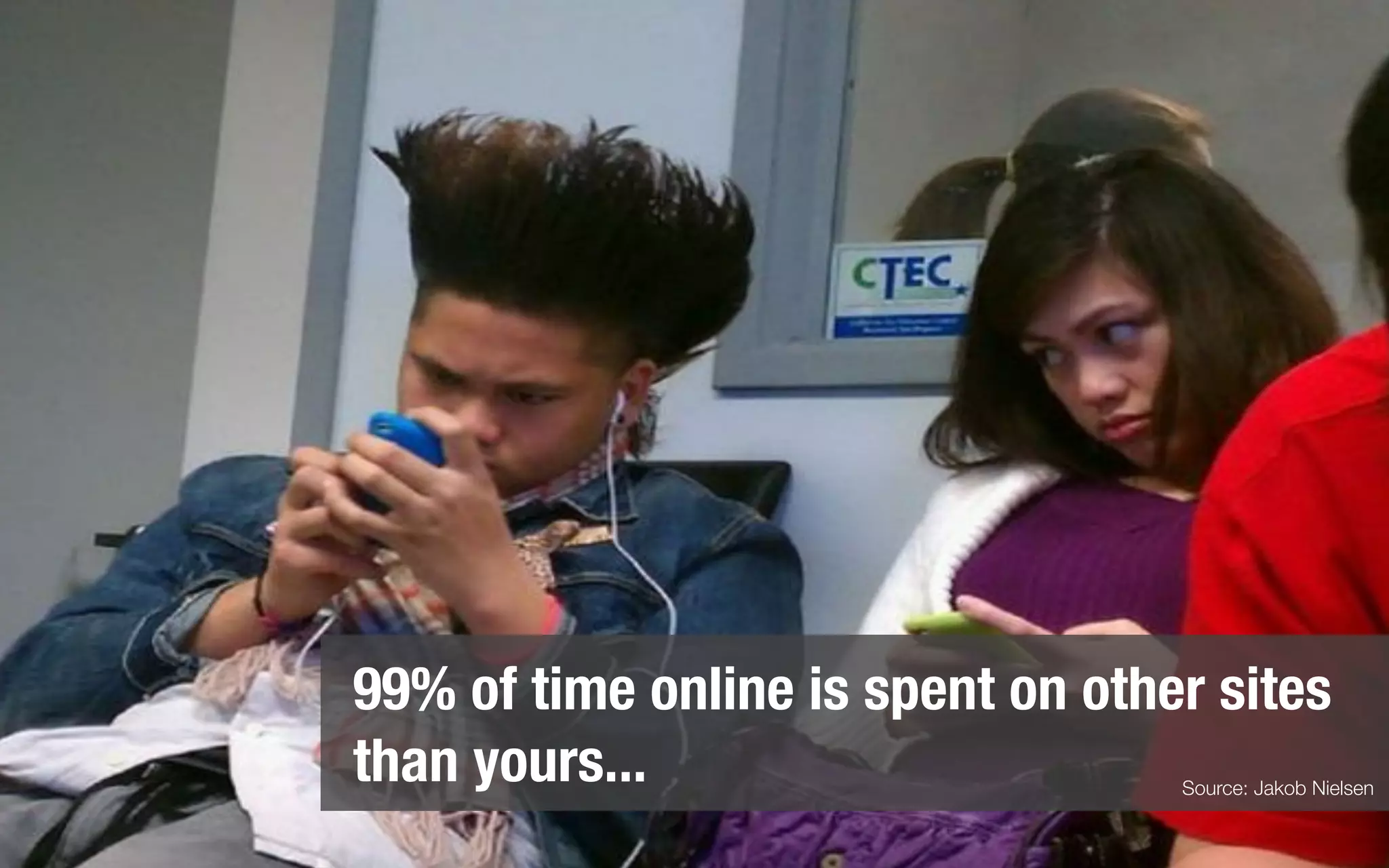 Source: Jakob Nielsen
99% of time online is spent on other sites
than yours...
 