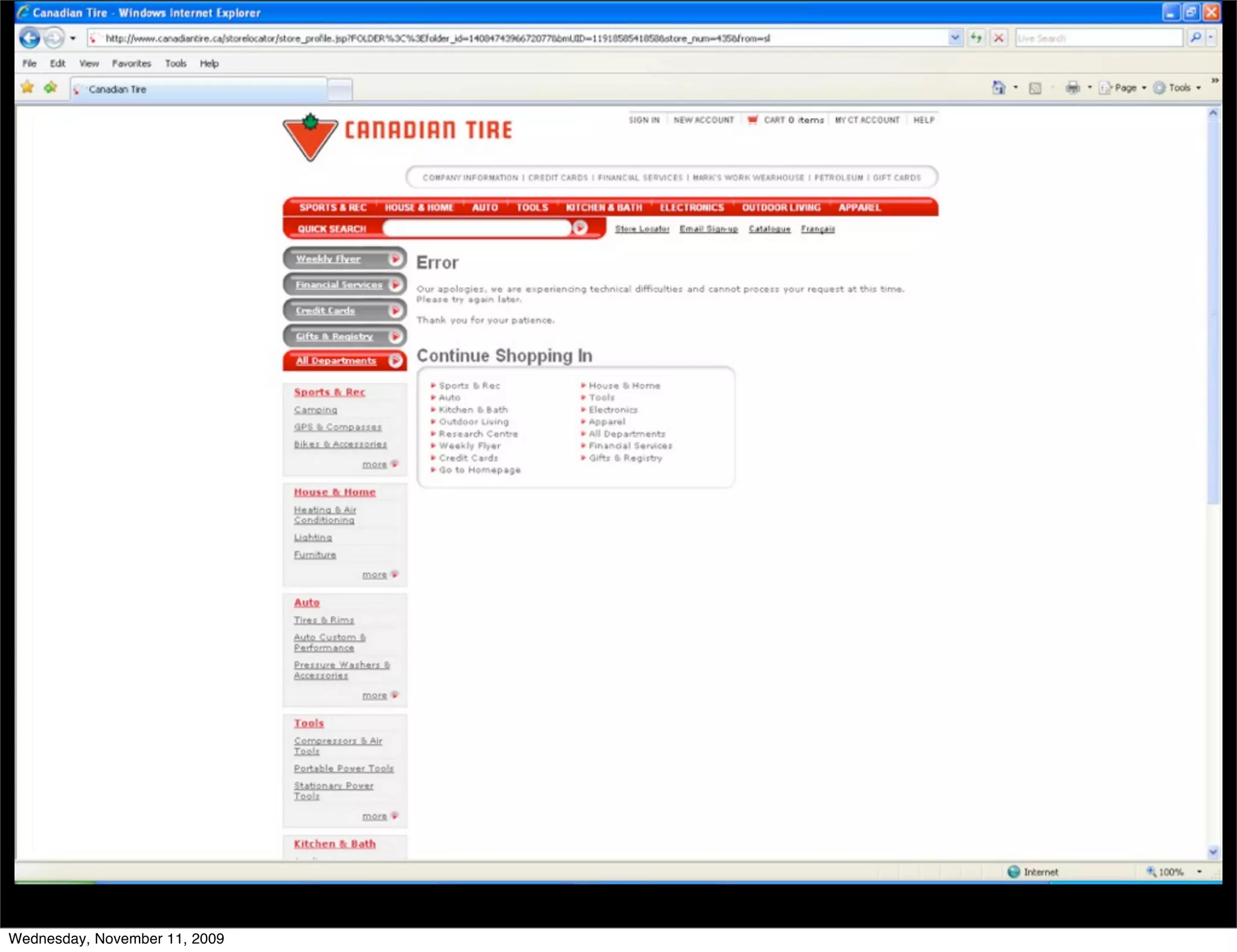 Wednesday, November 11, 2009
 