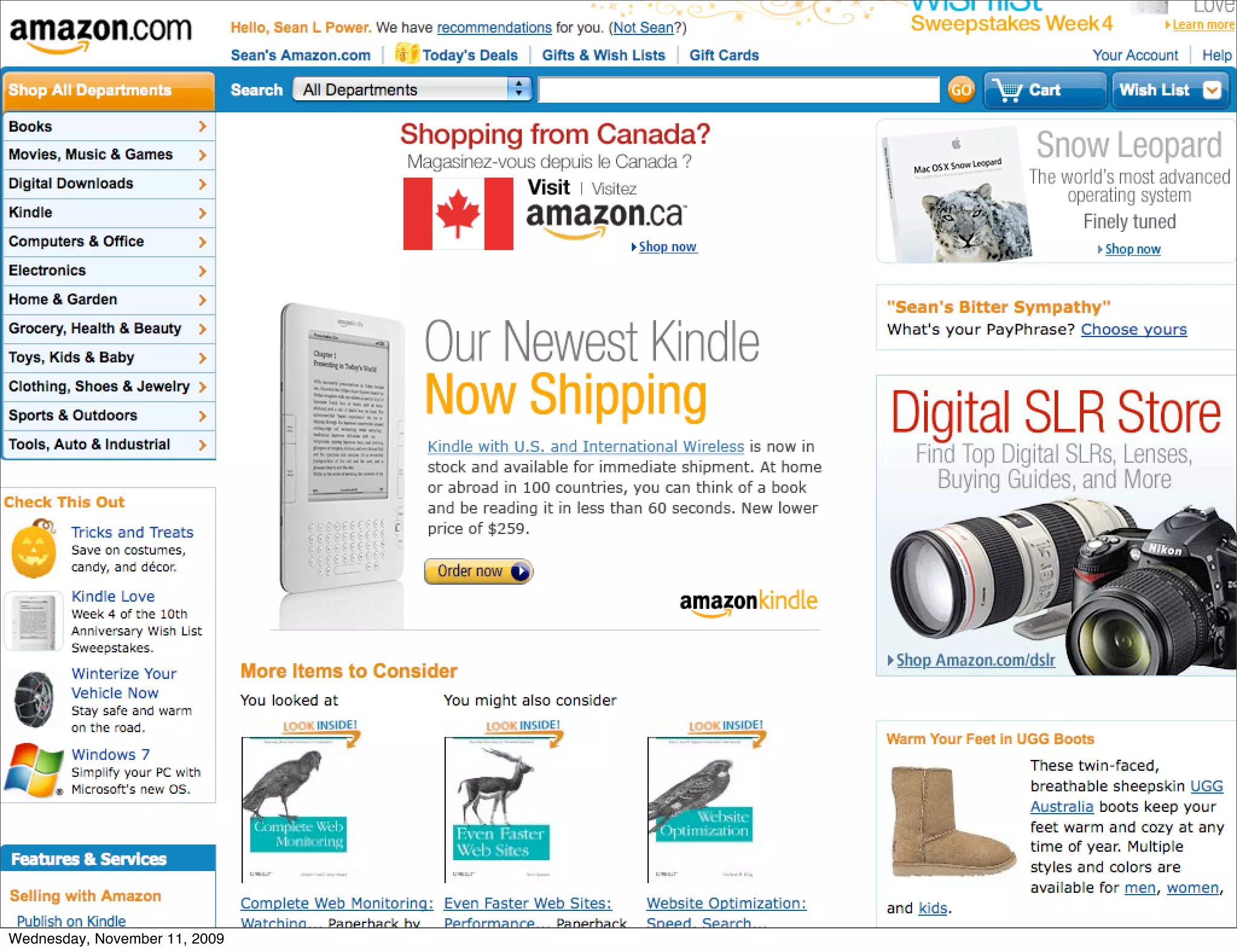 Wednesday, November 11, 2009
 