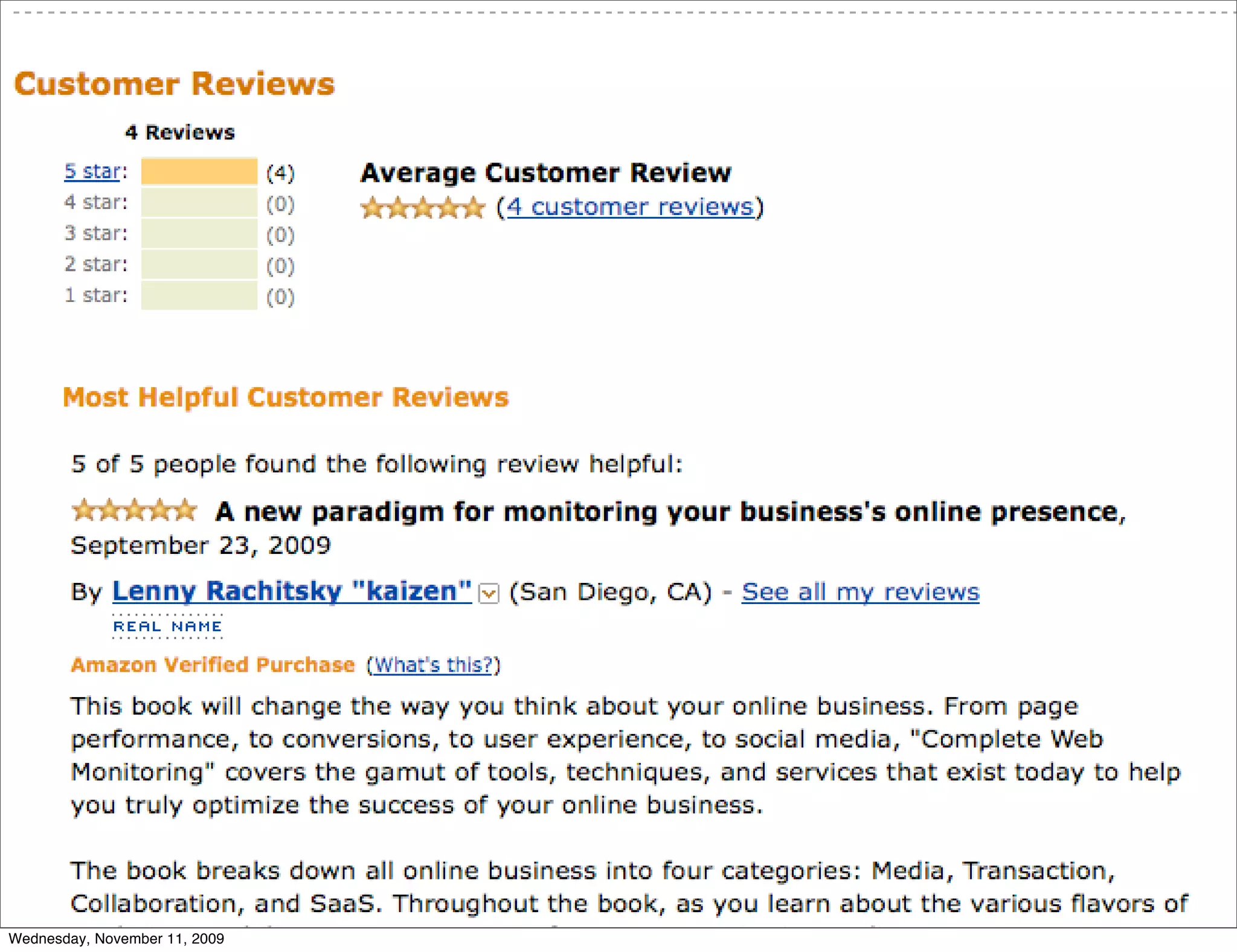 Wednesday, November 11, 2009
 