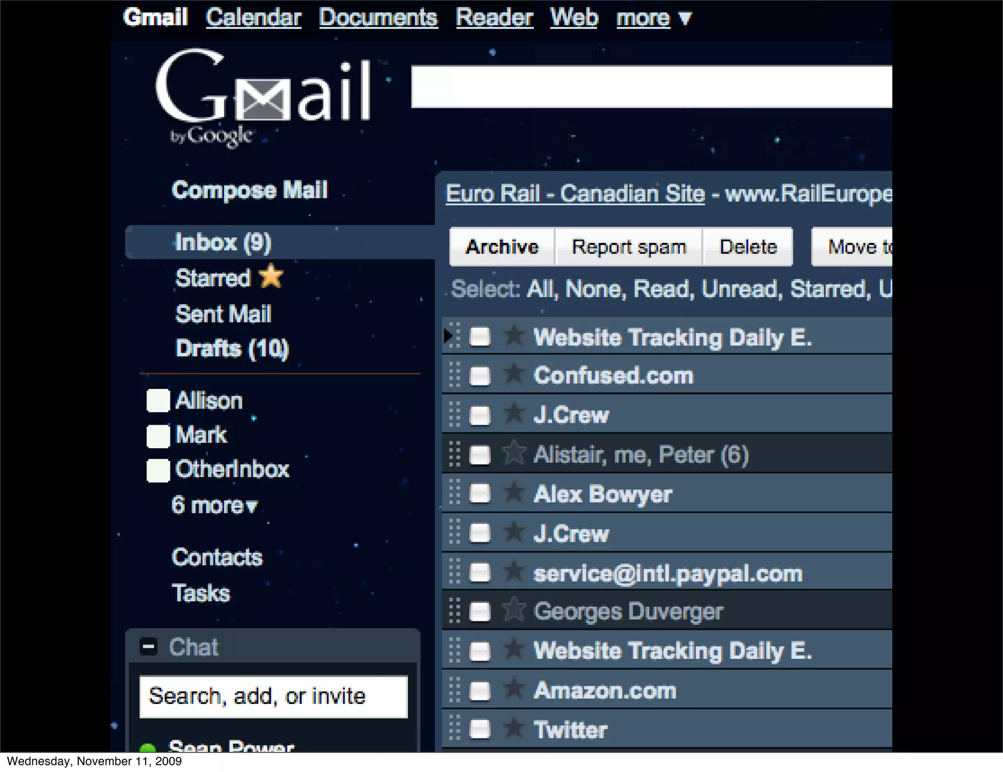 Wednesday, November 11, 2009
 